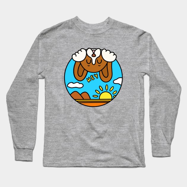 Funny playful cartoon beagle Long Sleeve T-Shirt by Andrew Hau